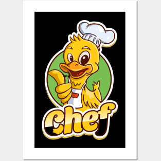 Duck chef mascot Posters and Art